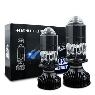 Mini H4 H7 H11 H8 Žarulje za prednja svjetla Bi-Projector Dual Lens Automobili Duga kratka svjetla Turbo ventilator Svjetla za maglu 12V 6000K Bijela 150W