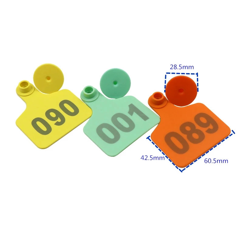 100 seturi de etichete pentru urechi pentru animale de fermă pentru vite, semne anti-vărsare, etichete pentru urechi de vacă, cercei cu cap de cupru, card de identificare pentru animale