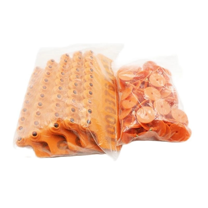 100 seturi de etichete pentru urechi pentru animale de fermă pentru vite, semne anti-vărsare, etichete pentru urechi de vacă, cercei cu cap de cupru, card de identificare pentru animale