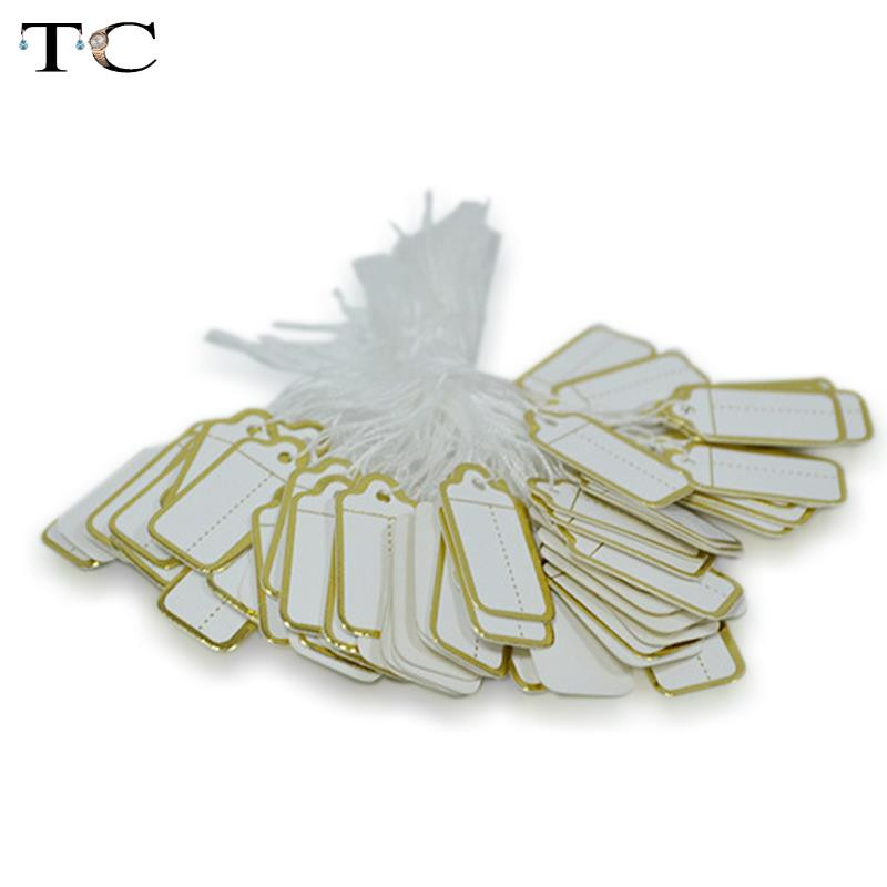 500kom/torbi Veleprodajna cjenika nakita s naljepnicom s uzicom za prikaz, prilagođeno tiskane cjenike odjeće Srebro Zlato