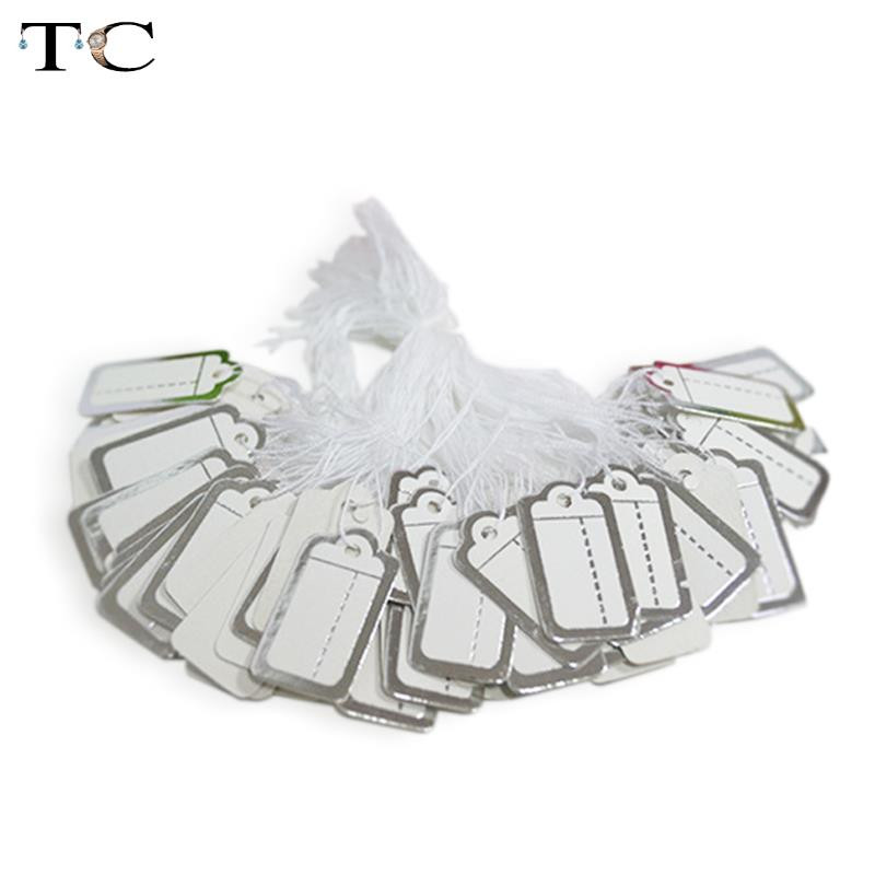 500kom/torbi Veleprodajna cjenika nakita s naljepnicom s uzicom za prikaz, prilagođeno tiskane cjenike odjeće Srebro Zlato
