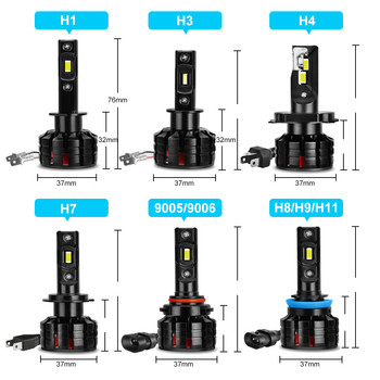 2 τεμάχια H1 H3 H4 H7 Led Canbus H8 H11 HB3 9005 HB4 9006 Προβολείς Led Mini 100W 20000LM Λαμπτήρες αυτοκινήτου Λάμπες αυτοκινήτου Αυτοκίνητα