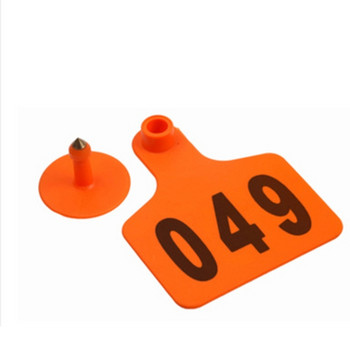 Номерирани пластмасови етикети за уши за добитък 1-100 етикети за животни Зелено Жълто Оранжево