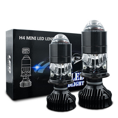 2vnt 150W 48000LM automatinė lemputė mini objektyvas LED H4 H7 H11 lemputės priekinių žibintų automobilio motociklo dvigubas projektorius Len Automobilių motociklas 12V 24V