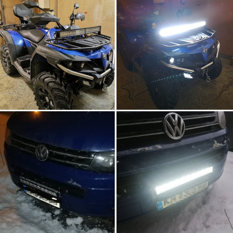 VISORAK 12V 24V 8D Háromsoros terepjáró ívelt LED-es munkalámpa rúd tehergépkocsihoz személyautó SUV ATV 4x4 4wd traktor Jeep Hummer Ford Pickup
