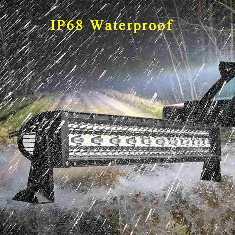 VISORAK 12V 24V 8D Háromsoros terepjáró ívelt LED-es munkalámpa rúd tehergépkocsihoz személyautó SUV ATV 4x4 4wd traktor Jeep Hummer Ford Pickup