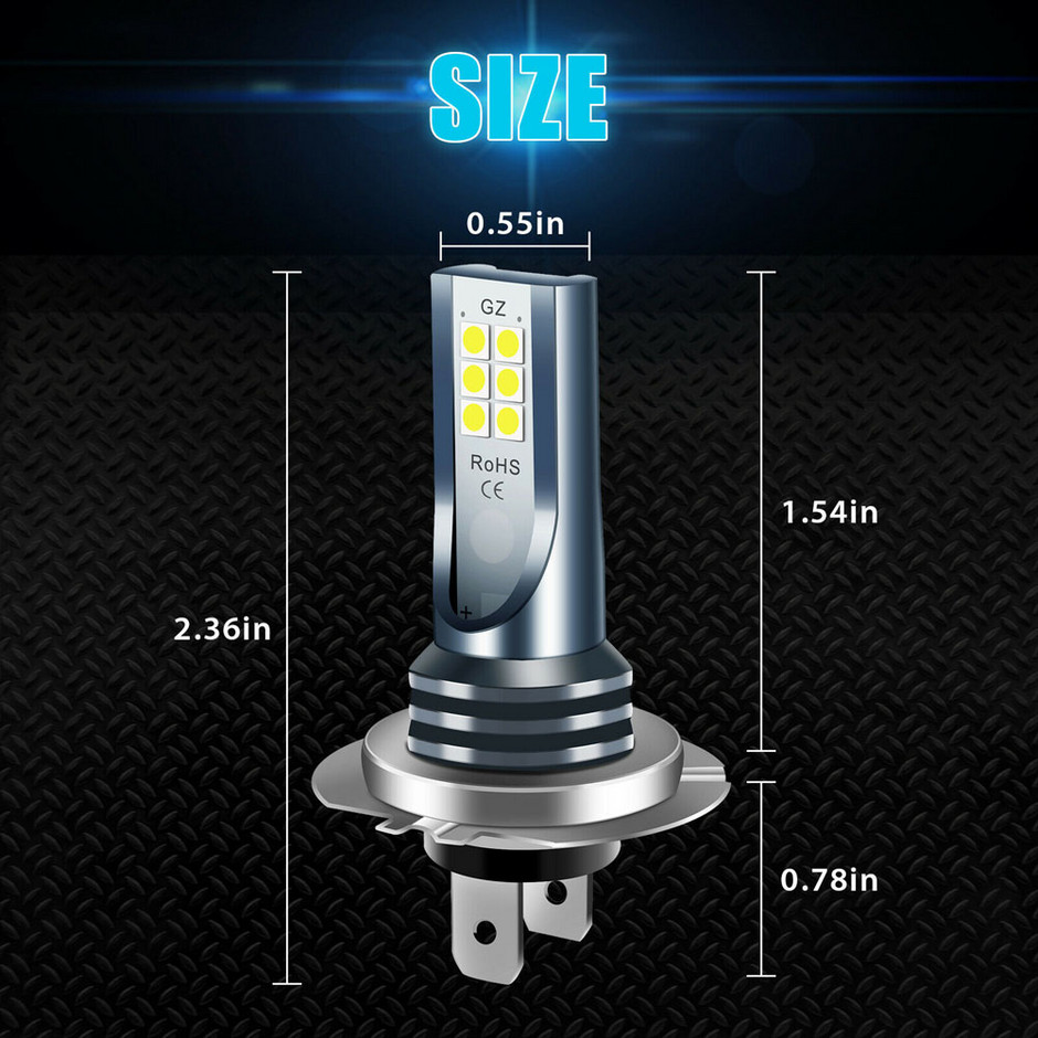 Badu.gr 2τμχ Προβολέας LED αυτοκινήτου H7 Super Bright Λαμπτήρες ...