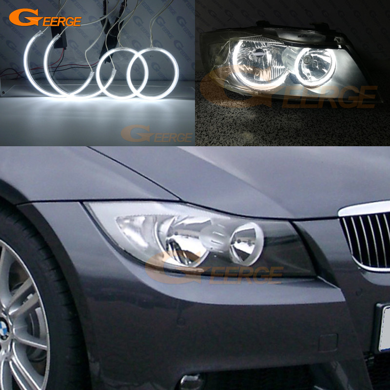 Kiváló Ultra Bright CCFL Angel Eyes Halo Rings Kit Day Light Car Styling BMW 3 Series E90 E91 2005 2006 2007 2008 Pre LCI