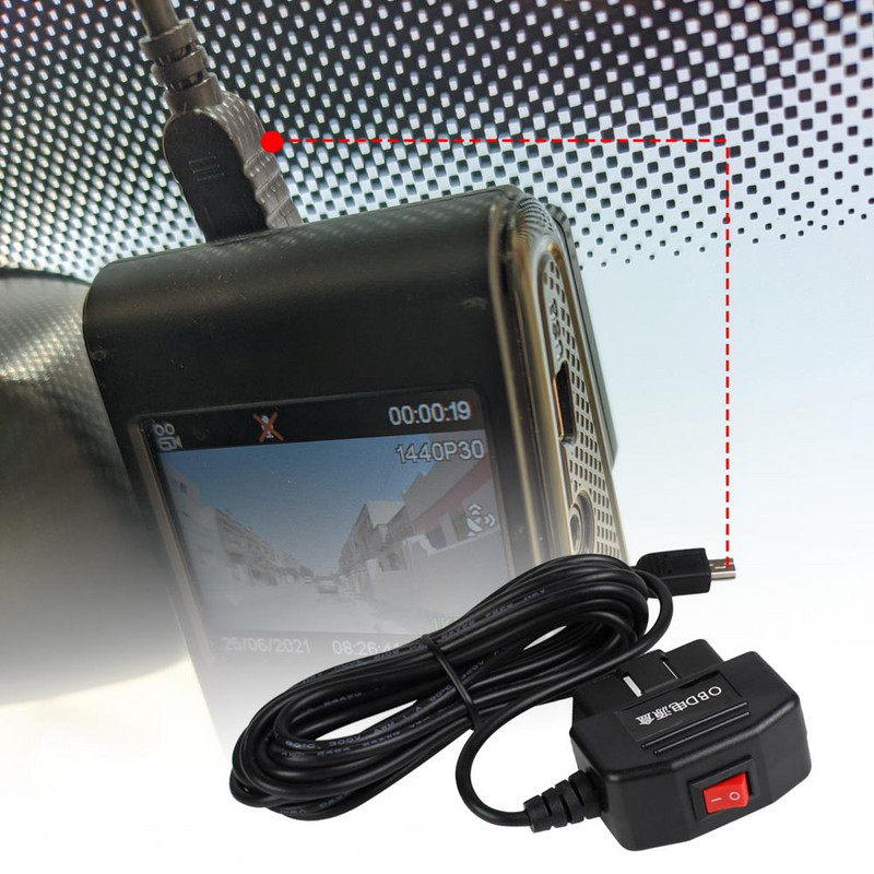 Nagy teljesítményű adapter Könnyű, robusztus, biztonságos OBD töltőkábel USB tápadapter OBD csatlakozó Plug Play