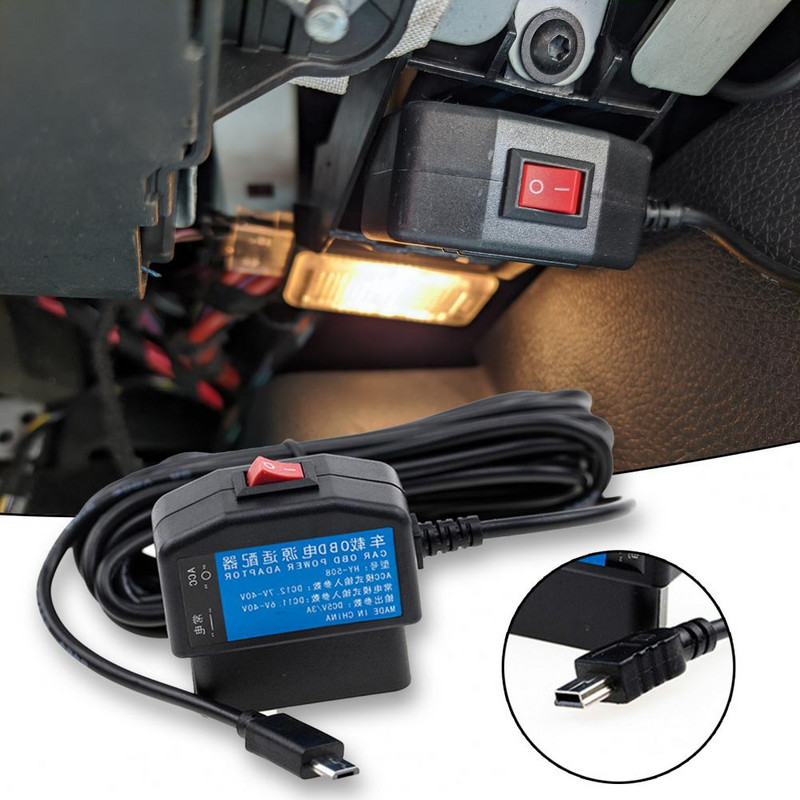 Nagy teljesítményű adapter Könnyű, robusztus, biztonságos OBD töltőkábel USB tápadapter OBD csatlakozó Plug Play