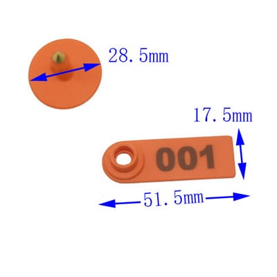 Potrepštine za domaće životinje i stoku 001-1000 Ovčje ušne markice Laserska vrsta Bakrene naušnice za glavu Potrepštine za životinje 100 kom.