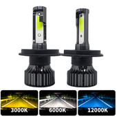 2vnt H7 H4 LED priekiniai žibintai automobiliams lemputės 12V balta 6500K COB F2 H1 H3 H11 H8 H13 9005 9006 mini rūko žibintai priekiniai žibintai žibintai