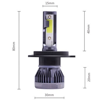 2 τεμ H7 H4 LED Προβολείς για Αυτοκίνητα Λάμπες 12V Λευκό 6500K COB F2 H1 H3 H11 H8 H13 9005 9006 Mini φώτα ομίχλης Προβολείς