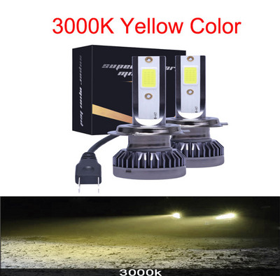 2vnt H7 H4 LED priekiniai žibintai automobiliams lemputės 12V balta 6500K COB F2 H1 H3 H11 H8 H13 9005 9006 mini rūko žibintai priekiniai žibintai žibintai