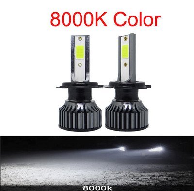 2vnt H7 H4 LED priekiniai žibintai automobiliams lemputės 12V balta 6500K COB F2 H1 H3 H11 H8 H13 9005 9006 mini rūko žibintai priekiniai žibintai žibintai