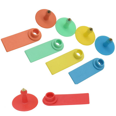 100 de bucăți pentru animale de fermă pentru animale, fără etichetă fără cuvinte, etichetă pentru urechi de oaie, tip laser, cercei cu cap de cupru, provizii pentru animale