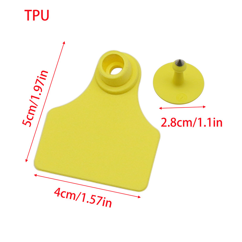 10 seturi de etichete pentru urechi din material TPU, porc, vacă, marcaj fără cuvinte, număr personalizat, cercei cu cap de cupru, card de identificare pentru animale de fermă