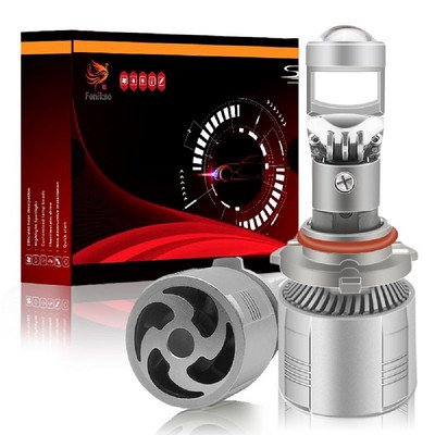 2 buc., Lampă Canbus H4 H7 H11 9005 9006 HB3 HB4 LED Super Mini Lentilă de proiector, Lampă de ceață LED de mare putere 25000LM pentru moto auto