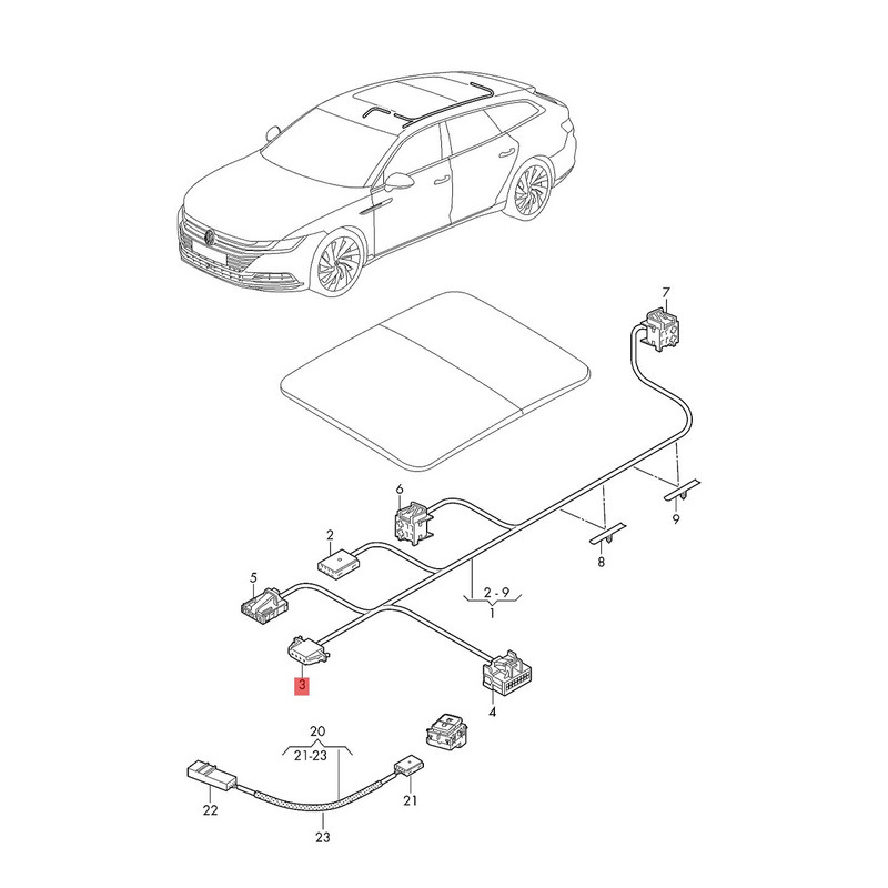 Reparare cablaj conector cablu nou pentru Skoda Octavia 1 2 3 A5 A7 Superb Fabia MK2 MK3 Rapid Yeti Kodiaq 4D0972704A 1J0972923