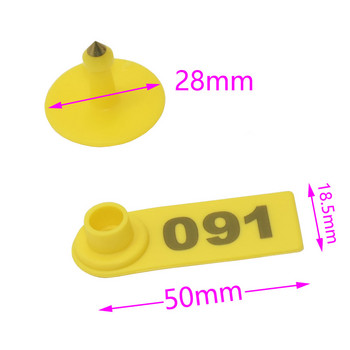 100Pcs Tag For Animals Sheep Ear Tag Σκουλαρίκια Marker Tag Goat Numbering of Livestock Earring Cards For Sheep Piercing 001-100