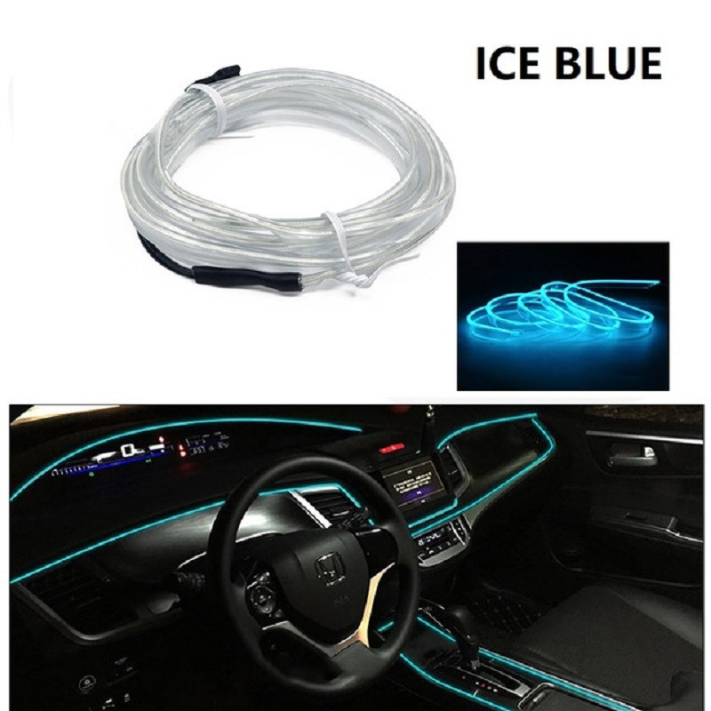 1PC 3M Blue LED automobilio vidaus apdailos lemputė USB tvarkyklė