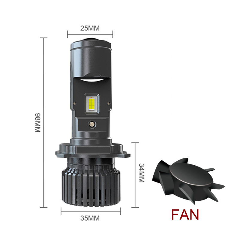 2 buc. 100 W H4 proiector LED 60000LM Becuri faruri auto Bi-LED Mini proiector cu obiectiv H4 Mini obiectiv proiector 6000K Proiector faruri