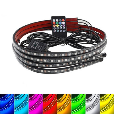 Car Underglow Neon Accent Strip Lights Εφαρμογή/Τηλεχειριστήριο RGB Auto Exterior Underbody Διακοσμητικό φωτιστικό ατμόσφαιρας περιβάλλοντος