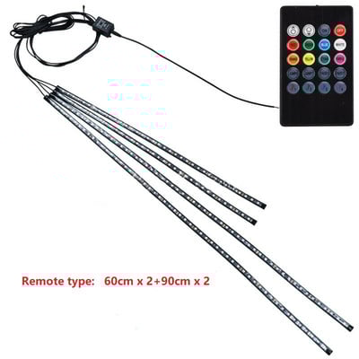 Lumini de bandă LED cu accent neon pentru mașină, aplicație/comandă de la distanță RGB, lampă decorativă pentru atmosferă ambientală, exterior, sub caroserie