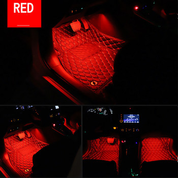 Табло Подово осветление за крака Автоматична декоративна лампа 9 LED 4 в 1 Автомобилно вътрешно атмосферно осветление Адаптер за запалка