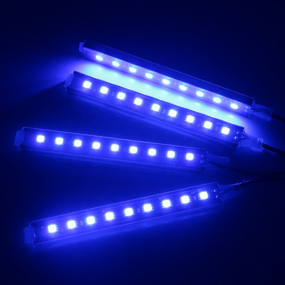 Dash Floor Foot Strip Lights Lampă decorativă auto 9 LED 4 în 1 Lumini de atmosferă pentru interiorul mașinii Adaptor pentru brichetă