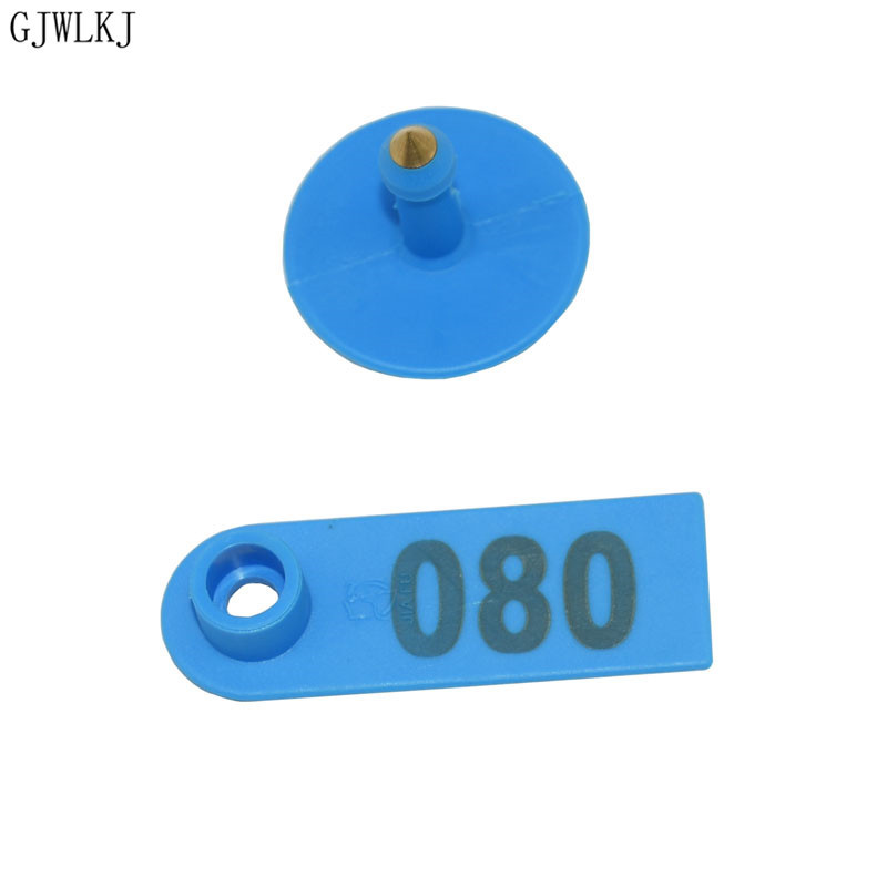 Animal Supplies 1-500 etichetă pentru urechi de oaie tip laser Cercei cu cap de cupru Materiale pentru animale de fermă 100 buc