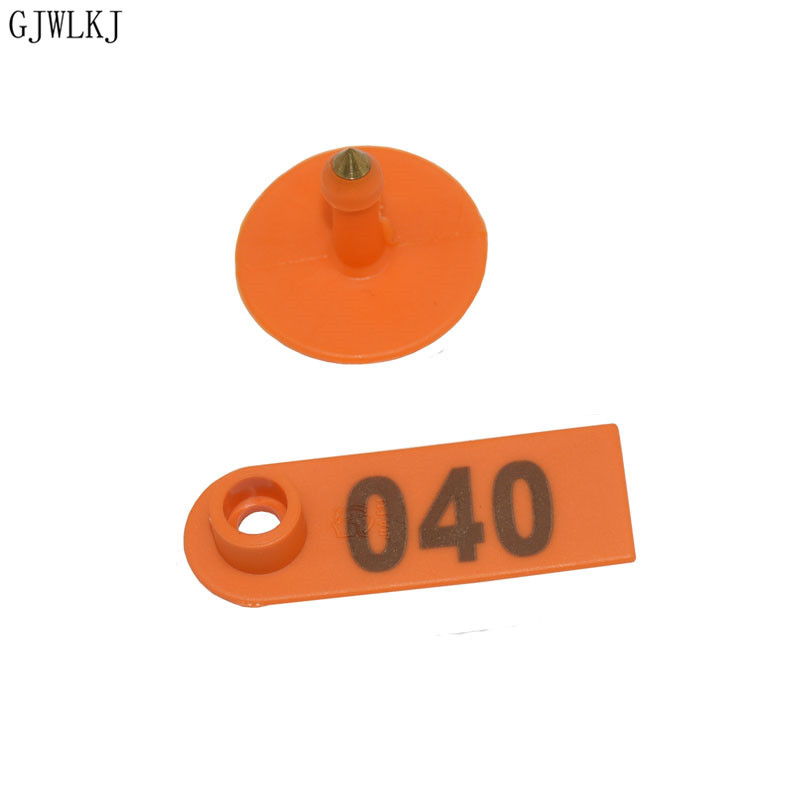 Animal Supplies 1-500 etichetă pentru urechi de oaie tip laser Cercei cu cap de cupru Materiale pentru animale de fermă 100 buc