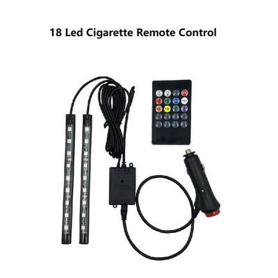 LED-auto jalavalgusti ümbritsev lamp USB juhtmevaba muusika kaugjuhtimispuldiga mitme režiimiga Autode interjööri dekoratiivsed RGB tuled