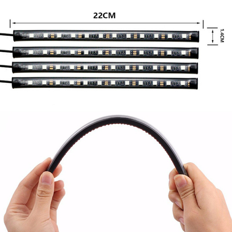 LED-auto jalavalgusti ümbritsev lamp USB juhtmevaba muusika kaugjuhtimispuldiga mitme režiimiga Autode interjööri dekoratiivsed RGB tuled