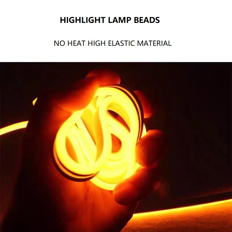 Led automobilio gaubto žibintai universali priekinių žibintų juostelė, lanksti nupjaunama automobilių dekoratyvinės atmosferos lempos DRL automatiniai dienos žibintai