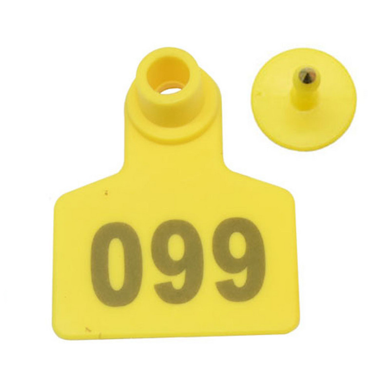 Laser cu cuvântul Semnaliza la ureche de porc Nr. 001-100 Cercei cu cap de cupru Echipament de porc Cărți de identificare pentru animale 100 buc