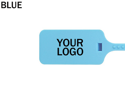 50 de bucăți cu logo personalizat, marca de pantofi, cu fermoar inviolabil, cu etichetă albă, de unică folosință, din plastic, sigilii personalizate de securitate, 11,8"