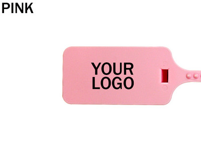 50 de bucăți cu logo personalizat, marca de pantofi, cu fermoar inviolabil, cu etichetă albă, de unică folosință, din plastic, sigilii personalizate de securitate, 11,8"