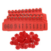 Identifikacija stoke Crvene ušne markice za koze, ovce, goveda, krave, svinje, 100 pakiranja TPU precizne ušne markice