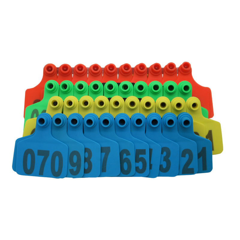 Identifikacija stoke Crvene ušne markice za koze, ovce, goveda, krave, svinje, 100 pakiranja TPU precizne ušne markice