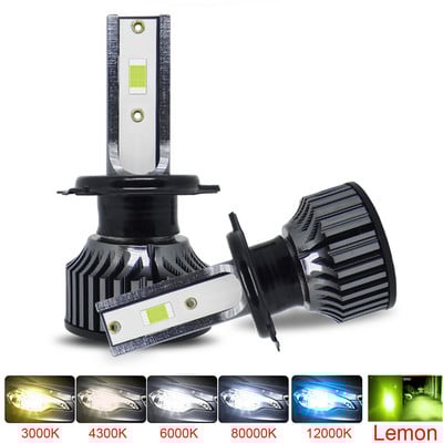 2db H4 H1 881 H27 H11 H7 9005 HB3 9006 HB4 9012 880 Led fényszórók Mini 6000K 12000LM 360°-os autó izzók gépkocsik autó lámpa