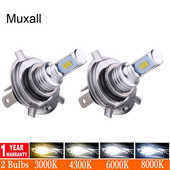 Jauns 2Gb 16000LM Priekšējais lukturis H4 H6 H7 HB3 HB4 9005 9006 H8 H11 H3 Moto spuldze 12V 24V Auto LED motocikla priekšējais lukturis miglas lukturis 4300K