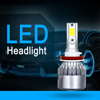 2 τμχ C6 H1 H3 Led Headlight Bulbs H7 Car Lights H4 880 H11 HB3 9005 HB4 9006 H13 6000K 80W 12V 8000LM Auto Headlamps