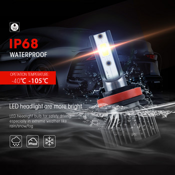 Νέοι λαμπτήρες 12000LM H11 H1 H4 H7 LED Mini Car Headlight Bulbs 80W 6000K 4300K 8000K 9005 9006 H8 Auto Fog Lights 12V