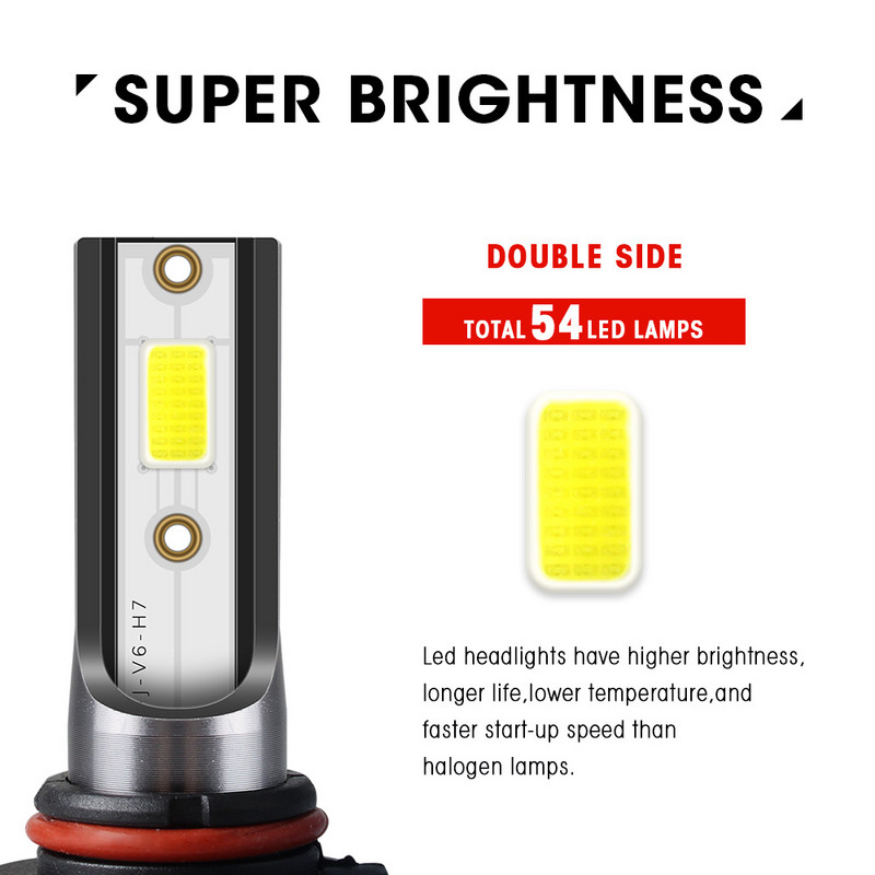 Noi 12000LM H11 H1 H4 H7 LED mini becuri auto pentru faruri 80W 6000K 4300K 8000K 9005 9006 H8 faruri de ceață automate 12V