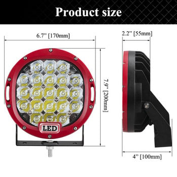 VISORAK 7 ιντσών Spot 12V 24V Αυτοκινήτου SUV ATV 4x4 4wd Offroad LED Φωτισμός εργασίας Αντιθαμβωτικός φακός για Jeep Ford Pickup Volvo Truck φορτηγό