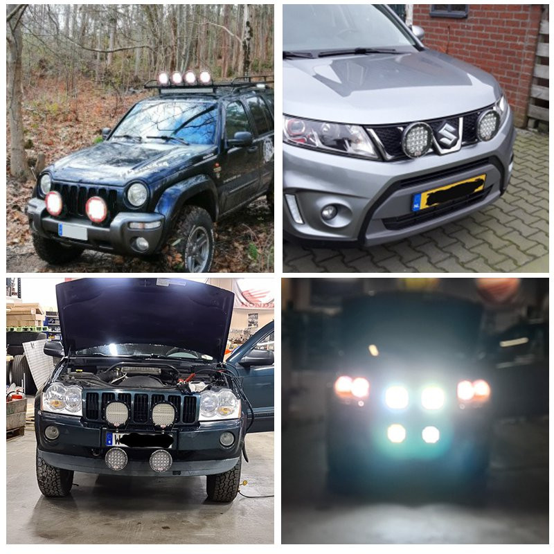 VISORAK 7 hüvelykes spot 12V 24V autó SUV ATV 4x4 4wd Offroad LED munkalámpa tükröződésmentes lencse Jeep Ford Pickup Volvo teherautóhoz
