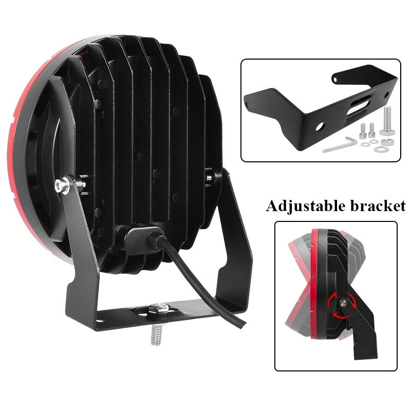 VISORAK 7 hüvelykes spot 12V 24V autó SUV ATV 4x4 4wd Offroad LED munkalámpa tükröződésmentes lencse Jeep Ford Pickup Volvo teherautóhoz
