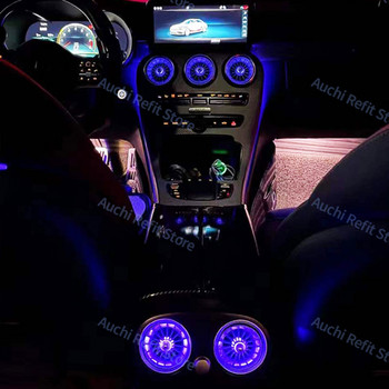 3/64 Έγχρωμοι αεραγωγοί LED αυτοκινήτου για έξοδο αέρα Mercedes-Benz C GLC Class W205 X253 W213 W222 W117 X156 W176 Turbo ακροφύσιο περιβάλλοντος φωτισμού