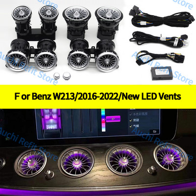 3/64 krāsu automašīnas LED gaisa izplūdes atveres Mercedes-Benz C GLC klasei W205 X253 W213 W222 W117 X156 W176 turbo sprauslas apkārtējā gaisma